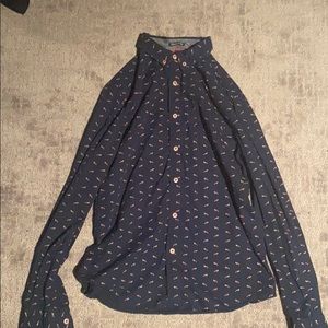 Fox print navy shirt